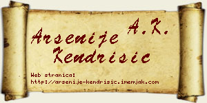 Arsenije Kendrišić vizit kartica